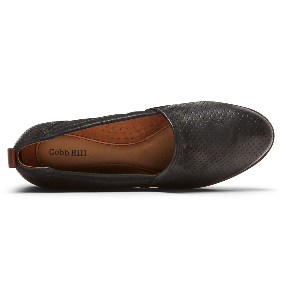 Sapato Vela Rockport Mulher Pretas - Cobb Hill Laci - 07415ORGF